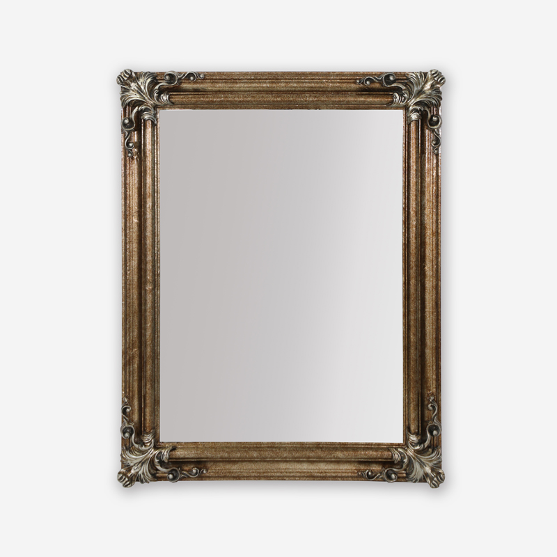 silver framed wall mirror